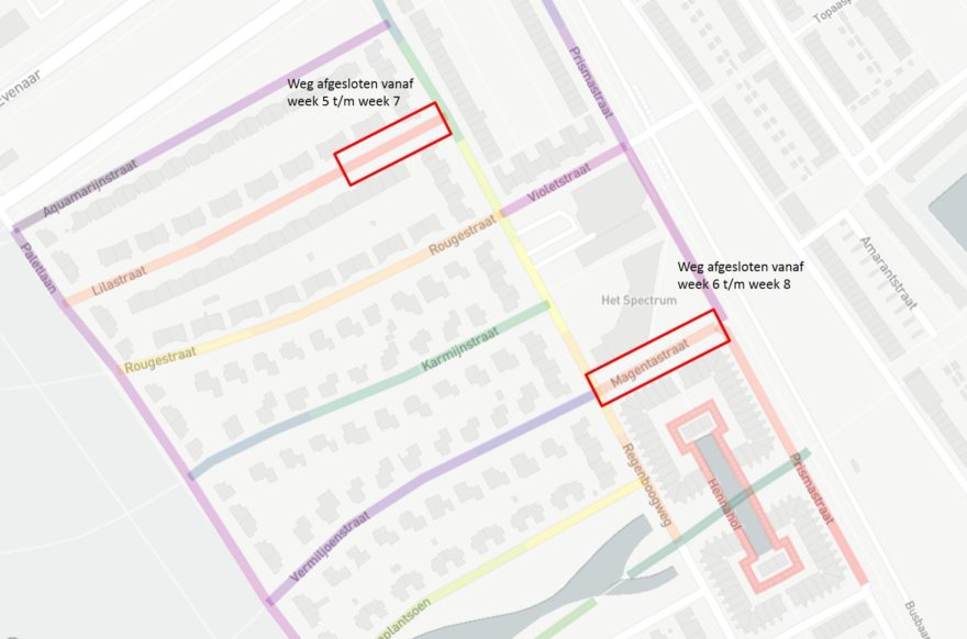 Kaartje afsluitingen vanaf 27 januari 2020