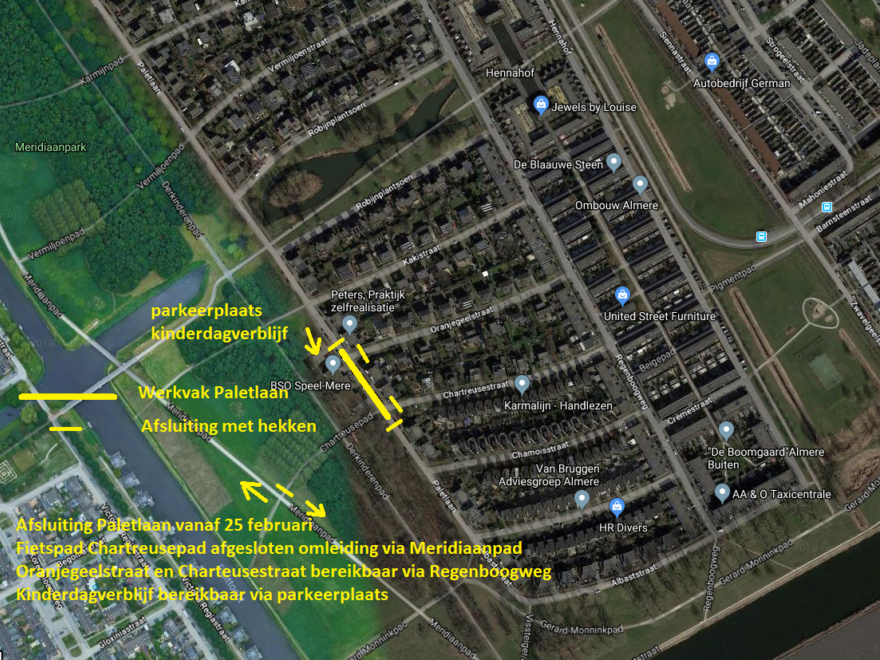 Paletlaan Afsluiting En Omleiding