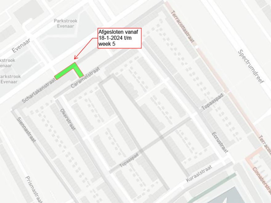 Wegafzetting week 3 2024 Scharlakenstraat
